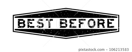 Grunge black best before word hexagon rubber seal stamp on white background Grunge black best before word hexagon rubber seal stamp on white background 106213583