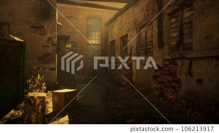 Large crumbling abandoned factory in Detroit Large crumbling abandoned factory in Detroit 106213917