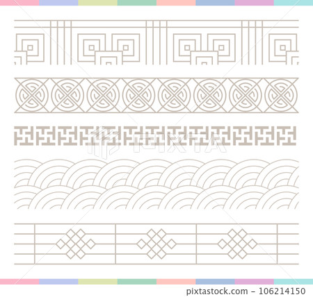 Collection of various traditional Korean patterns and frames. 106214150