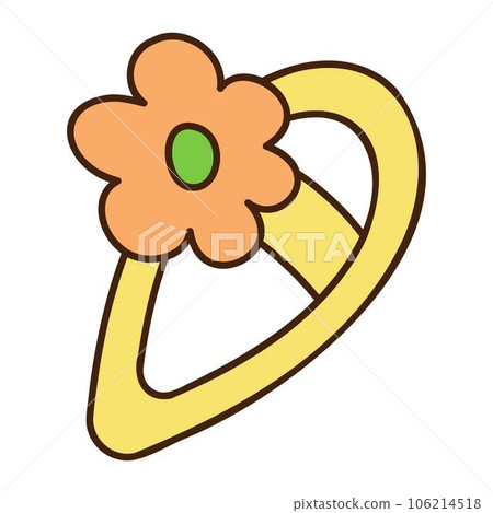 Cute doodle barrette with flower from the - Stock Illustration  [106214518] - PIXTA