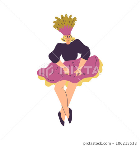 Brazilian Festival with Woman Character Dancing Vector Illustration 106215538