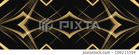Elegant black and gold wide abstract luxury background with golden lines and shapes. Elegant black and gold wide abstract luxury background with golden lines and shapes. 106215594