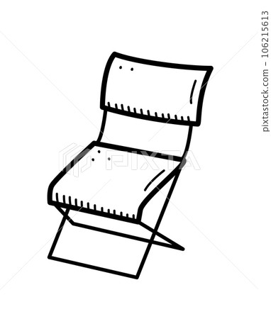 Folding chair icon doodle. Vector illustration of a portable tourist chair. Folding chair icon doodle. Vector illustration of a portable tourist chair. 106215613