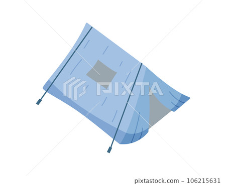 Tourist tent for hiking and camping. Tent icon doodle vector illustration isolated on white. Tourist tent for hiking and camping. Tent icon doodle vector illustration isolated on white. 106215631