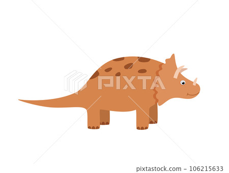 Cartoon funny dinosaur. Vector illustration of cute dinosaur character. Isolated on white. Cartoon funny dinosaur. Vector illustration of cute dinosaur character. Isolated on white. 106215633
