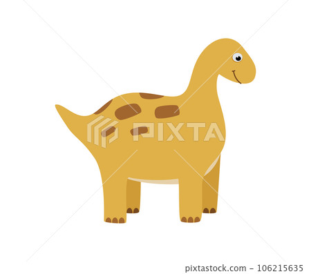 Cartoon funny dinosaur. Vector illustration of cute dinosaur character. Isolated on white. Cartoon funny dinosaur. Vector illustration of cute dinosaur character. Isolated on white. 106215635