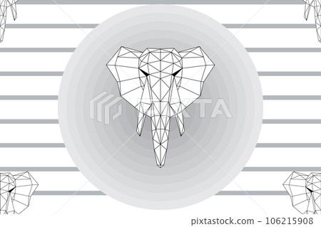 illustration triangle line of elephant with circle on grey line background. illustration triangle line of elephant with circle on grey line background. 106215908