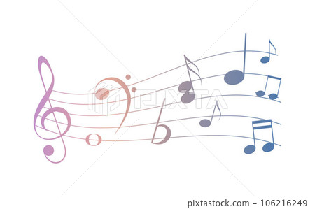 Music notes background. Vector music signs Music notes background. Vector music signs 106216249