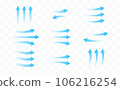 Arrows indicating the direction of fresh air. Vector icons 106216254