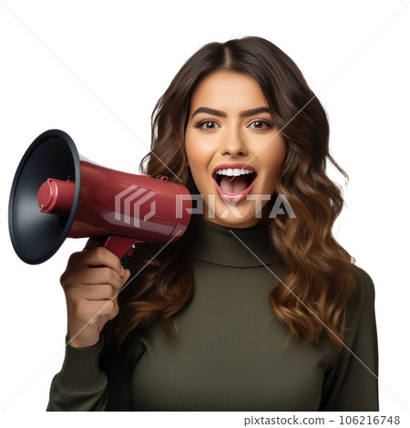 Beautiful woman with megaphone 106216748