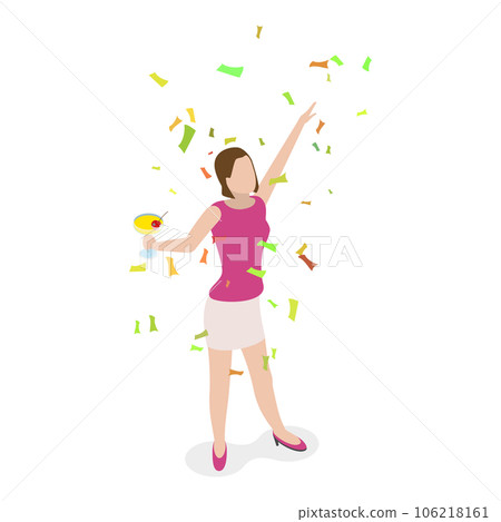 3D Isometric Flat Vector Set of Drunk People. Item 4 3D Isometric Flat Vector Set of Drunk People. Item 4 106218161