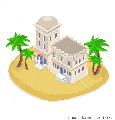 3D Isometric Flat Vector Illustration of Eastern Bazaar. Item 9 106218169