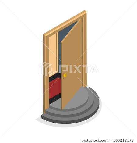 3D Isometric Flat Vector Set of Doors. Item 6 3D Isometric Flat Vector Set of Doors. Item 6 106218173