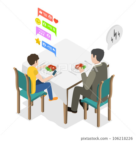 3D Isometric Flat Vector Illustration of Screen Time. Item 3 106218226