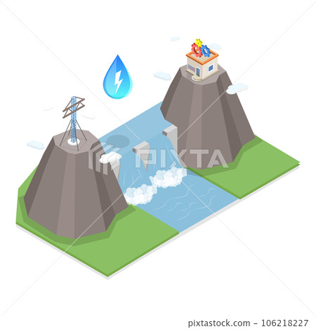 3D Isometric Flat Vector Illustration of Sustainable Energy Source. Item 3 3D Isometric Flat Vector Illustration of Sustainable Energy Source. Item 3 106218227