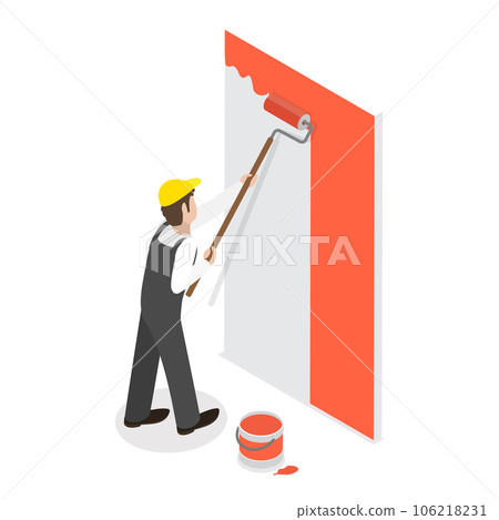 3D Isometric Flat Vector Set of Renovation and Decoration of Room. Item 6 3D Isometric Flat Vector Set of Renovation and Decoration of Room. Item 6 106218231