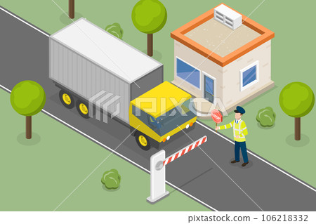 3D Isometric Flat Vector Conceptual Illustration of Security Check Of Car 106218332
