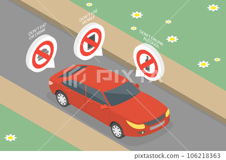 3D Isometric Flat Vector Conceptual Illustration of Safe Drive 3D Isometric Flat Vector Conceptual Illustration of Safe Drive 106218363
