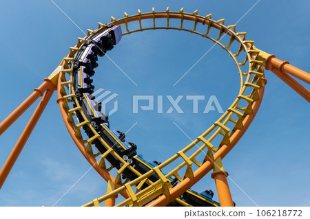 Life is a roller coaster with blue sky Life is a roller coaster with blue sky 106218772