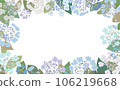 Frame material with hydrangea motif (background transparent) 106219668