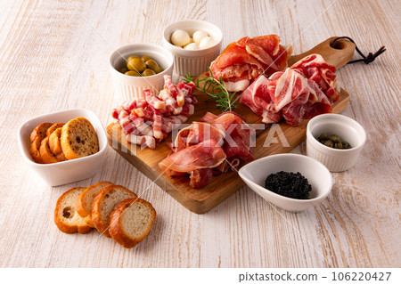 Assorted prosciutto ham plate Assorted prosciutto ham plate 106220427