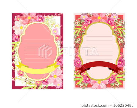 Fashionable autumn flower illustration card 106220493