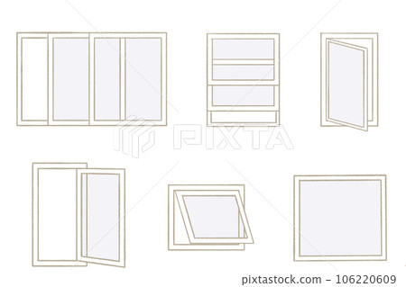 Differences in how windows open Illustrations of window types 106220609