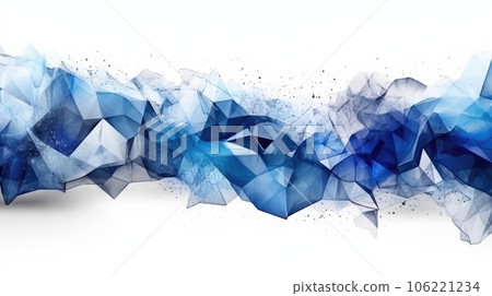 Abstract watercolor artwork mixed with buzzy geometric shapes 106221234