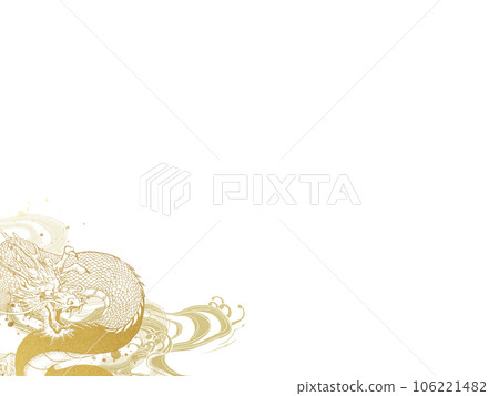 dragon and wave background 106221482