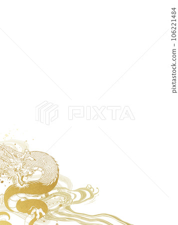 dragon and wave background 106221484