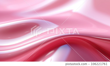 The close up of a glossy metal surface in pink color with a soft focus. Exuberant 3D illustration. 106221761