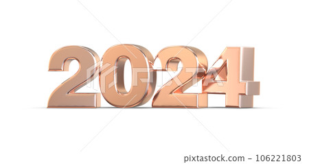 golden Number 2024 on the isolated background 106221803