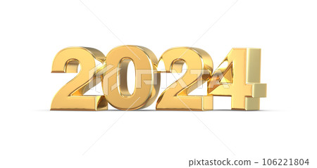 golden Number 2024 on the isolated background golden Number 2024 on the isolated background 106221804