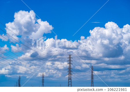 Cumulonimbus clouds in the blue sky on a summer day b-1 b-1 106221981