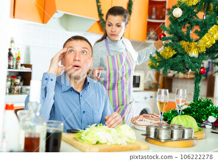 Couple quarreling at home 106222278