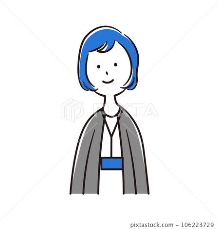 上半身亞洲女商人插畫素材 106223729