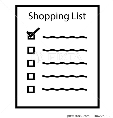 shopping list icon. order list sign. list symbol. flat style. 106223999