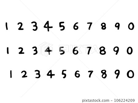 handwritten numbers set handwritten numbers set 106224209