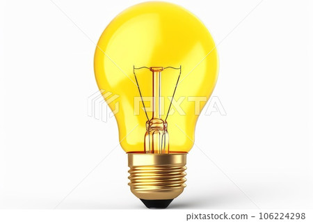 Yellow light bulb AI-generated image AI image Yellow light bulb AI-generated image AI image 106224298