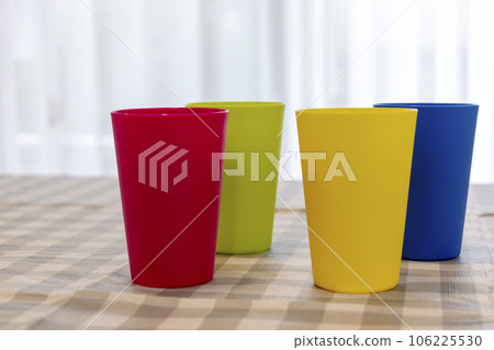 colorful cups on the table colorful cups on the table 106225530