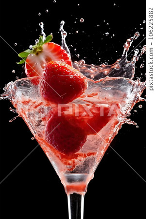Cocktail splashing on dark background 106225882