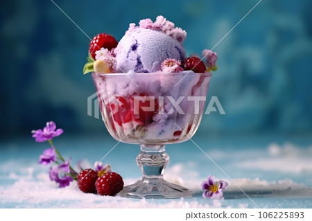 A delicious bowl of berries ice cream 106225893