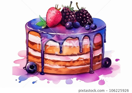 Delicious cake on white. Illustration Delicious cake on white. Illustration 106225926