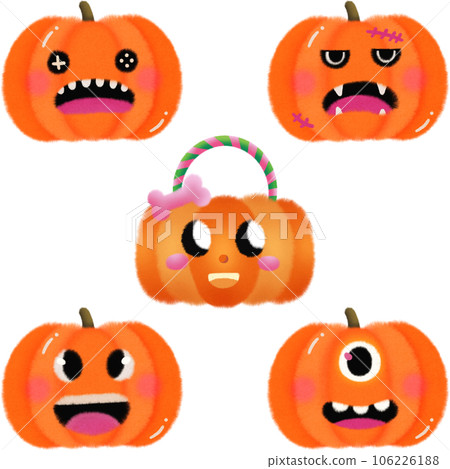 funny faces with pumpkins Halloween Day 106226188