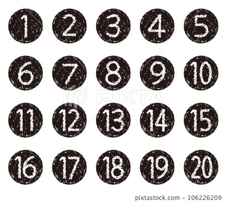 手繪蠟筆素材 數字圖標設置為20 106226209