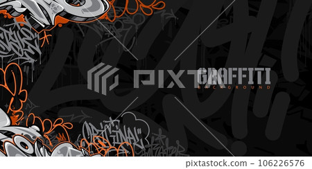 Abstract Urban Style Hiphop Graffiti Street Art Vector Illustration Background Template 106226576