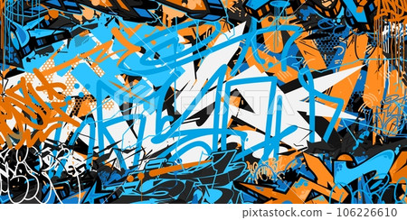 Trendy Abstract Urban Style Hiphop Graffiti Street Art Vector Illustration Background Template Trendy Abstract Urban Style Hiphop Graffiti Street Art Vector Illustration Background Template 106226610