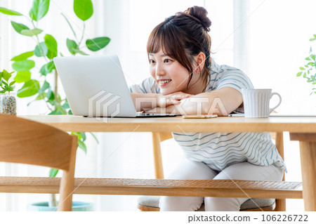 Female laptop computer university student Female laptop computer university student 106226722