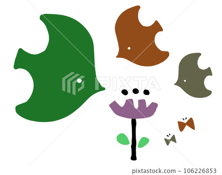 Scandinavian style cute bird set / handwritten illustration material 106226853