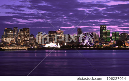 Montreal skyline at dusk, Quebec, Canada Montreal skyline at dusk, Quebec, Canada 106227034